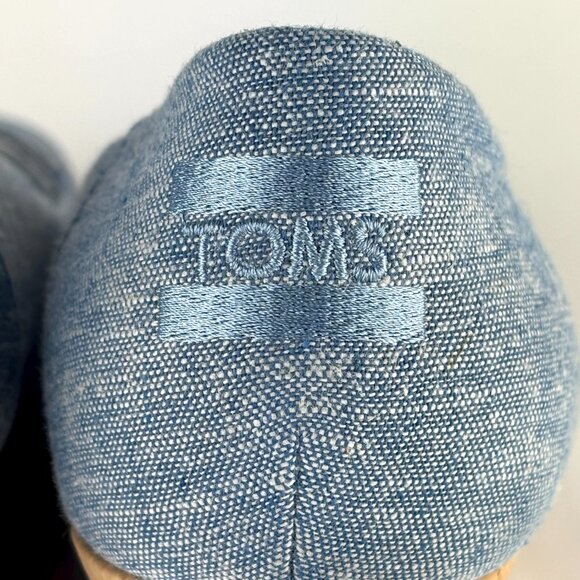 TOMS Claudine Blue Denim Cork Wedge Sandals - Size 9.5 - Picture 6 of 12
